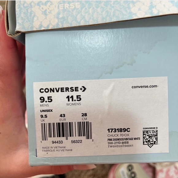 Converse Pink and White Lace-Up Sneakers - Picture 6 of 6